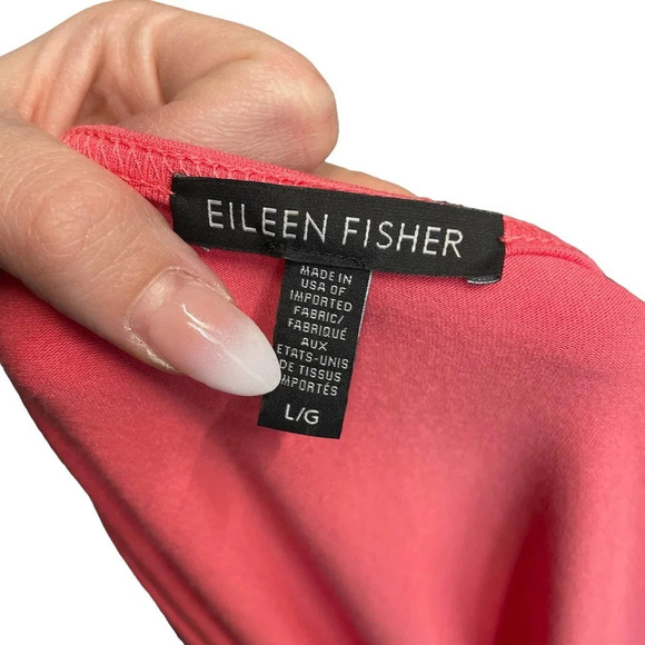 Eileen Fisher Pink Coral Short Sleeve Jersey Tunic Top‎ Size Large - Picture 6 of 8